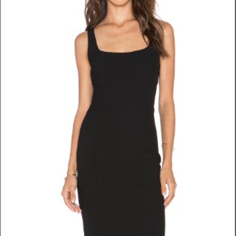 Diane von furstenberg "bridget" black stretch sleeveless casual dress